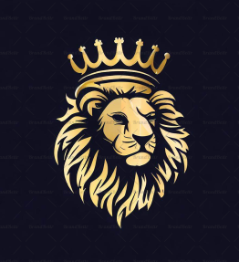 Majestätischer Löwe und Krone